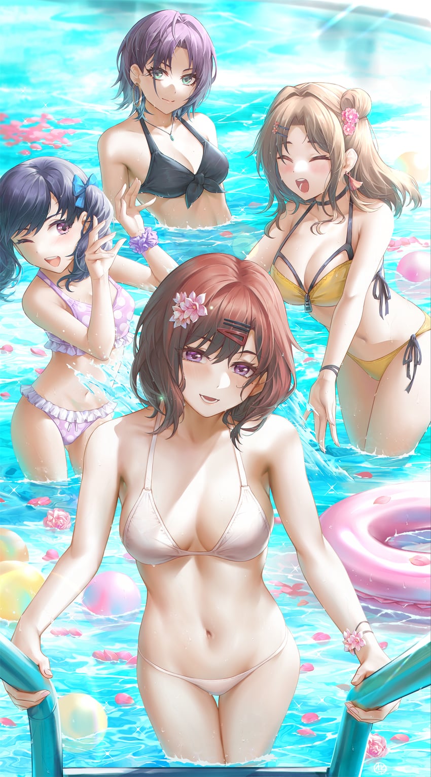 higuchi madoka, asakura toru, fukumaru koito, and ichikawa hinana (idolmaster and 1 more) drawn by hua-j