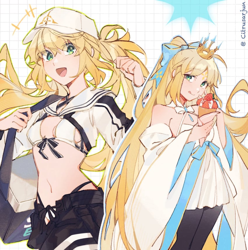 artoria pendragon and artoria caster (fate and 1 more) drawn by citrusarjun