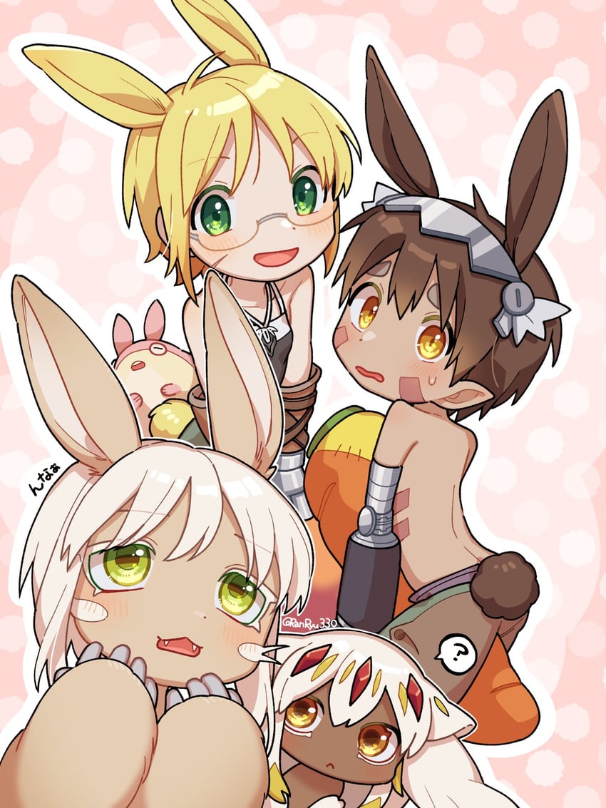 nanachi, reg, faputa, riko, and meinya (made in abyss) drawn by ranryu330