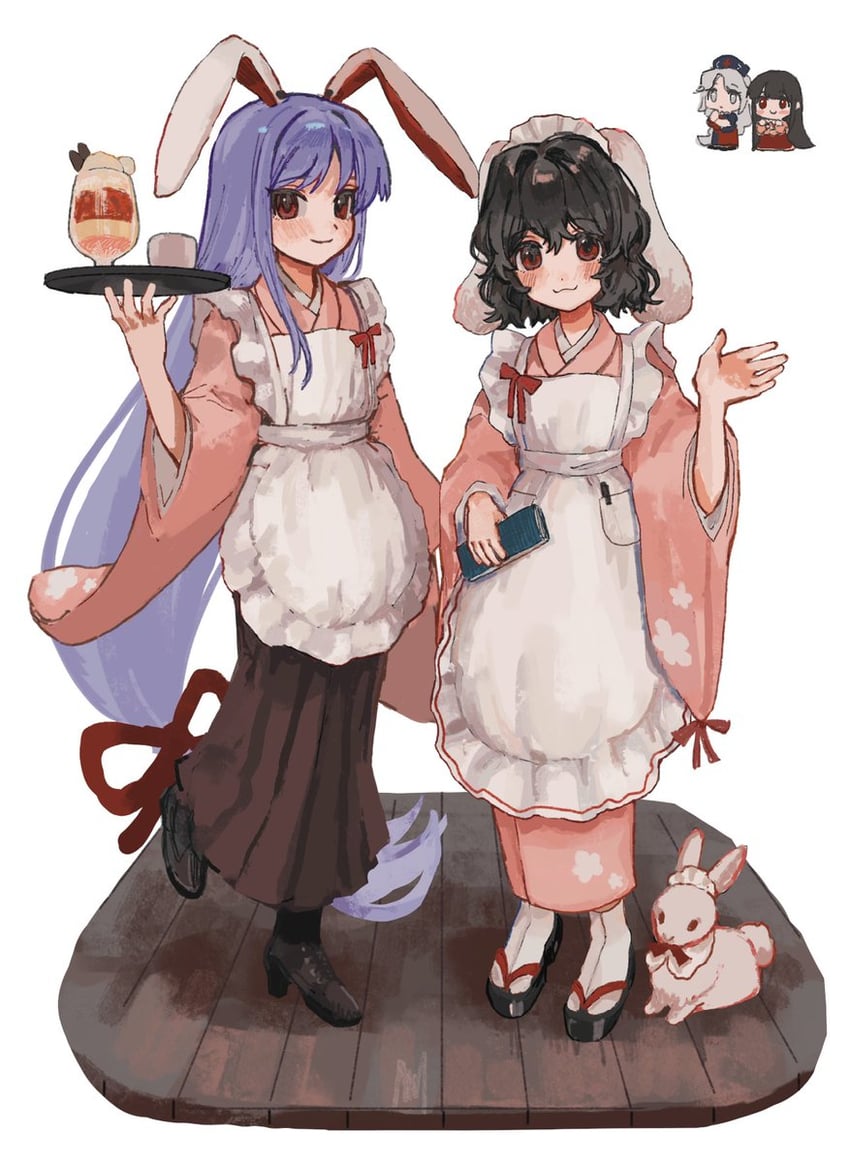reisen udongein inaba, houraisan kaguya, inaba tewi, and yagokoro eirin (touhou) drawn by b_nosk101