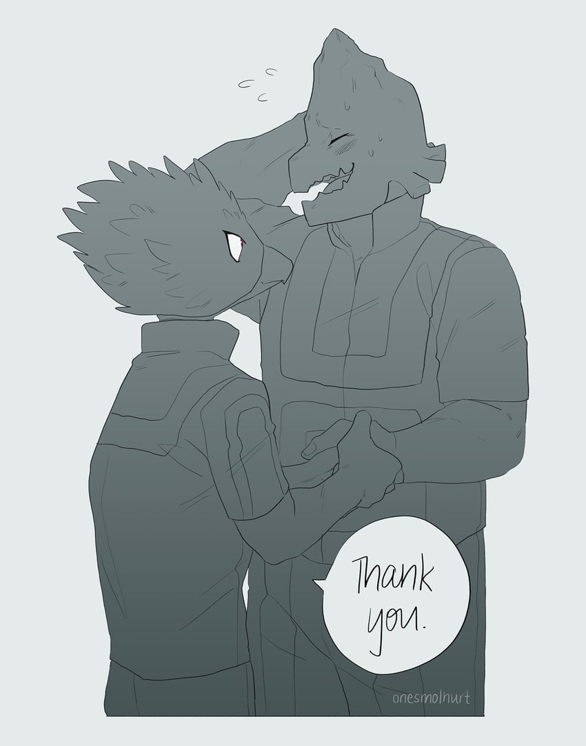 tokoyami fumikage and koda koji (boku no hero academia) drawn by onesmolhurts