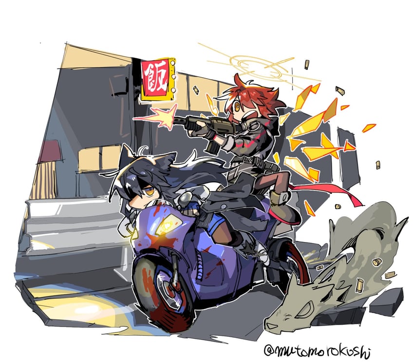 texas, exusiai, and texas the omertosa (arknights) drawn by mutomorokoshi