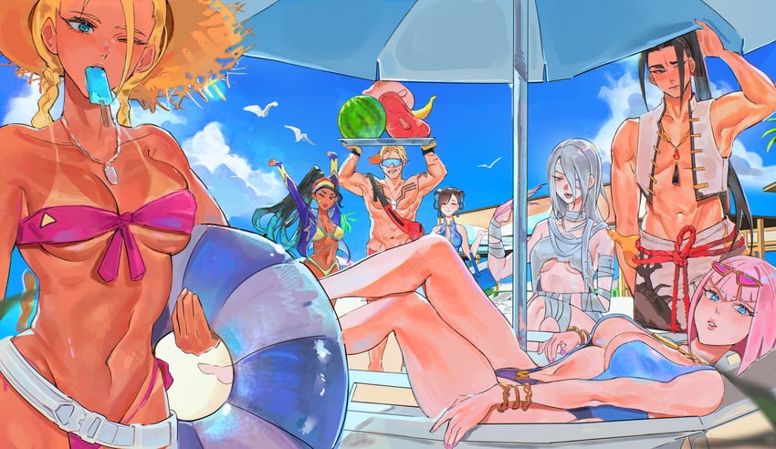 chun-li, cammy white, luke sullivan, jamie siu, manon legrand, and 2 more (street fighter and 1 more) drawn by si_(sitisi_28)