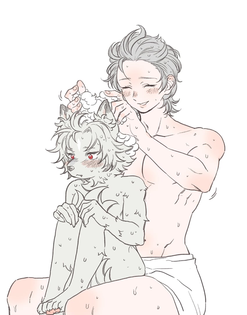 wise and von lycaon (zenless zone zero) drawn by babsot_zzz000
