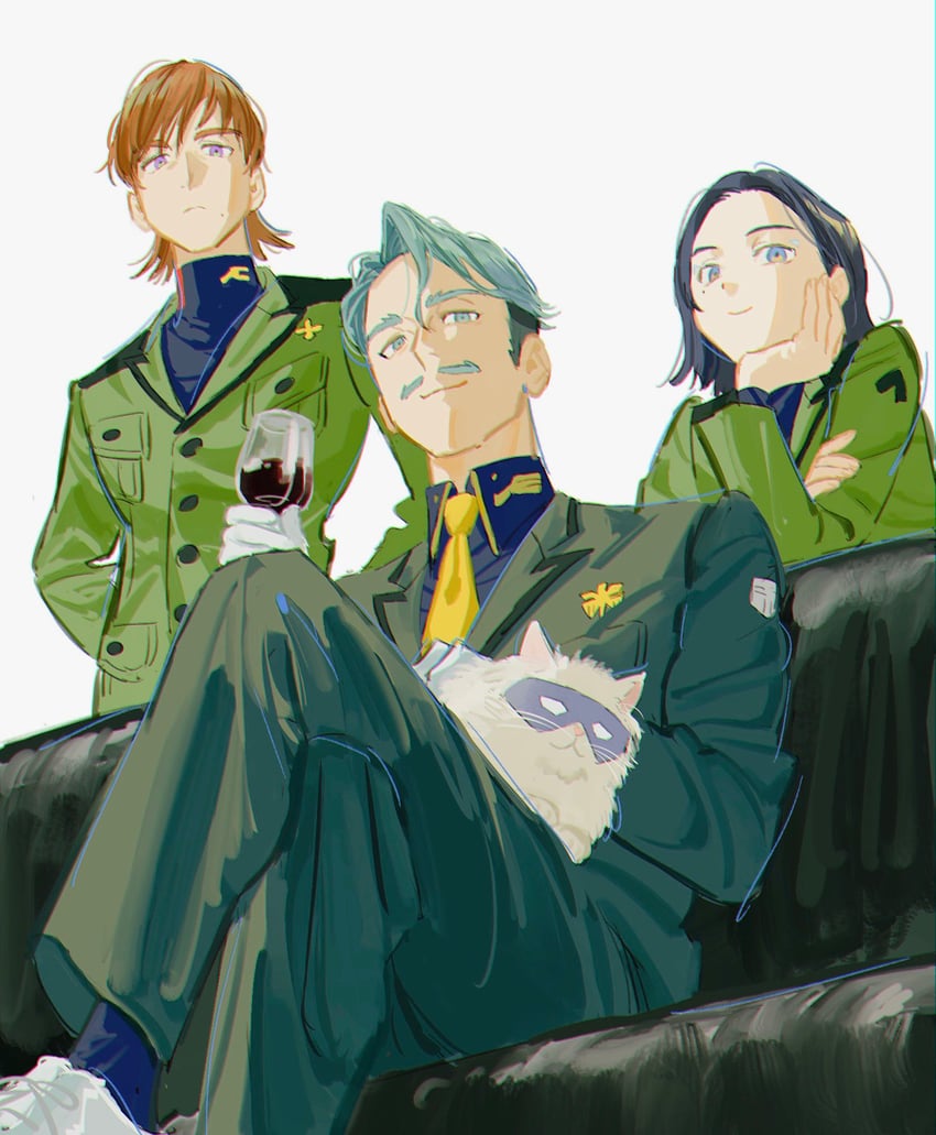char aznable, challia bull, comoli harcourt, and xavier olivette (gundam and 1 more) drawn by tkrkve43