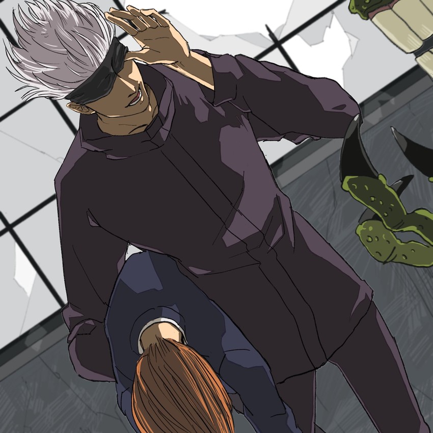 gojou satoru and kugisaki nobara (jujutsu kaisen) drawn by ika40080711