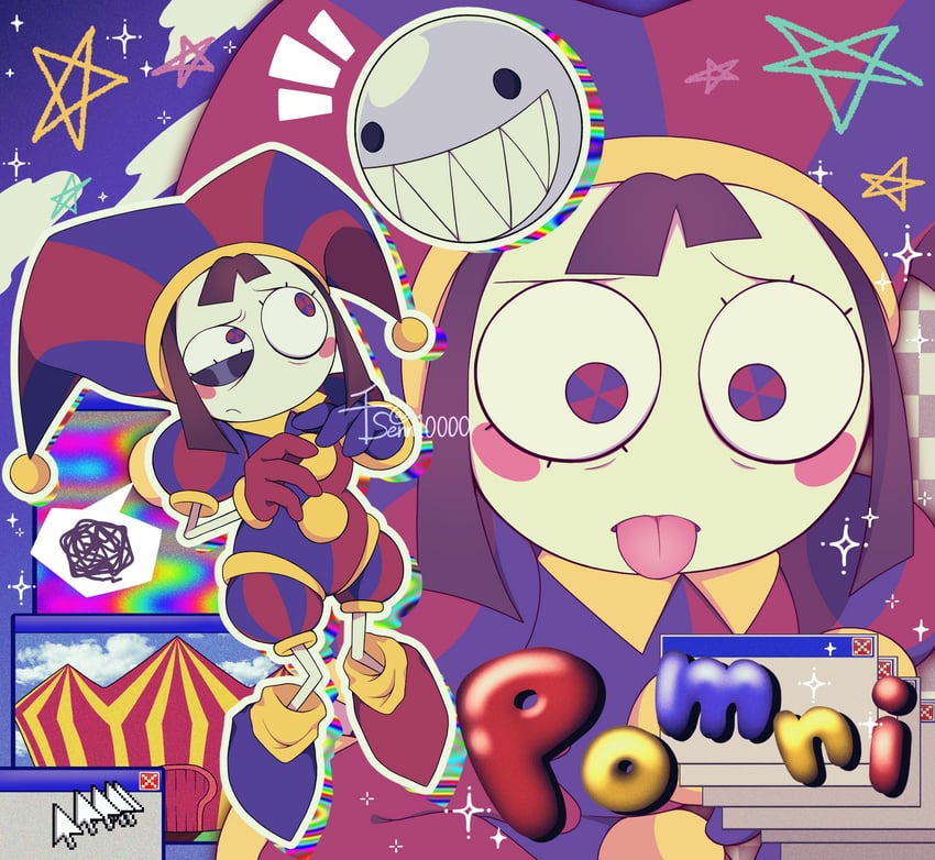 pomni and bubble (the amazing digital circus) drawn by senn10000
