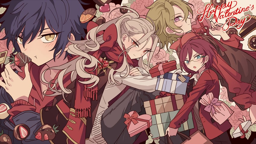 saegusa ibara, ran nagisa, tomoe hiyori, and sazanami jun (ensemble stars!) drawn by meremero