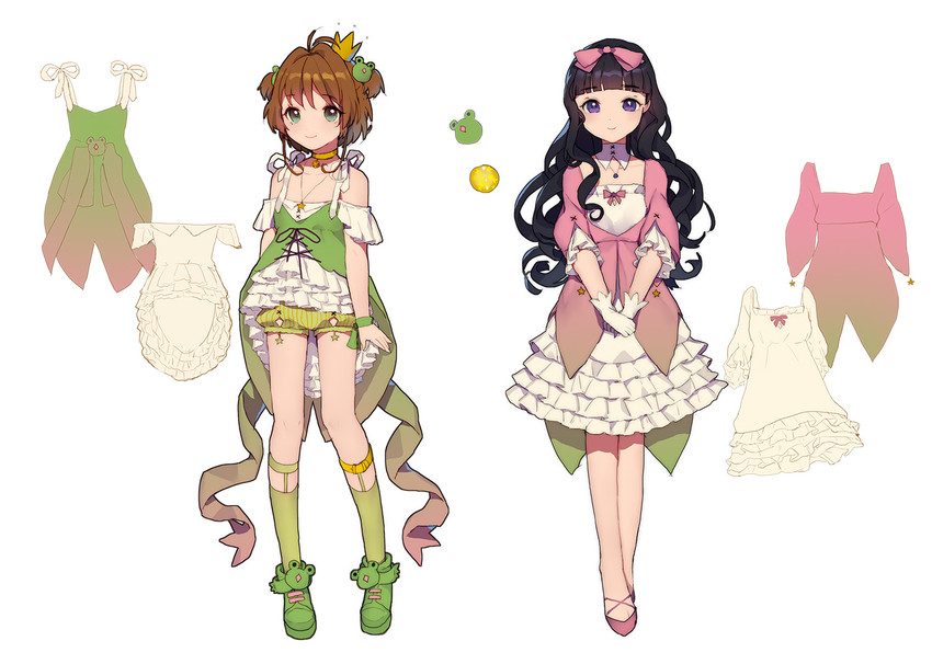kinomoto sakura and daidouji tomoyo (cardcaptor sakura) drawn by miebao