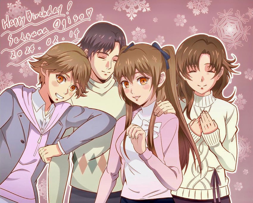 ogiso setsuna, ogiso takahiro, ogiso susumu, and ogiso akina (white album and 1 more) drawn by yuminari_midori