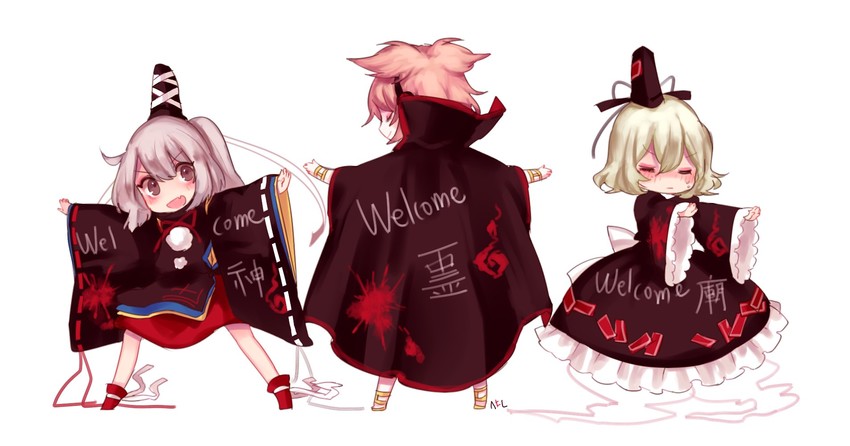 toyosatomimi no miko, mononobe no futo, and soga no tojiko (touhou) drawn by shan