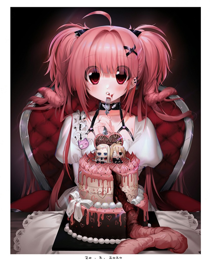 veinte, lilith, lilith cat, and helena (original) drawn by unxi