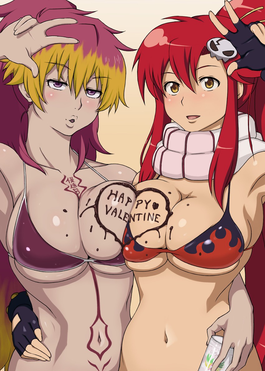 yoko littner and kirigakure shura (tengen toppa gurren lagann and 1 more) drawn by ao_madoushi