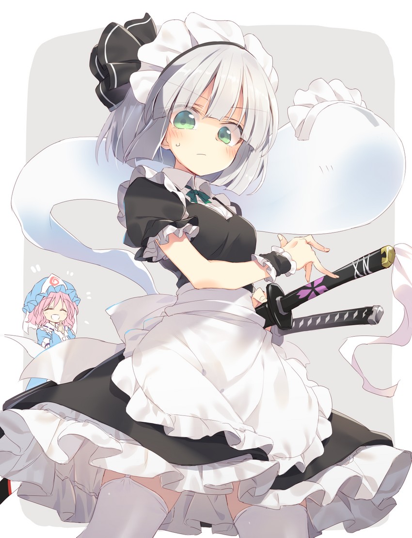 konpaku youmu and saigyouji yuyuko (touhou) drawn by satou_kibi