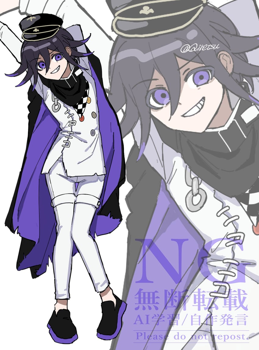 oma kokichi (danganronpa and 1 more) drawn by qiretsu