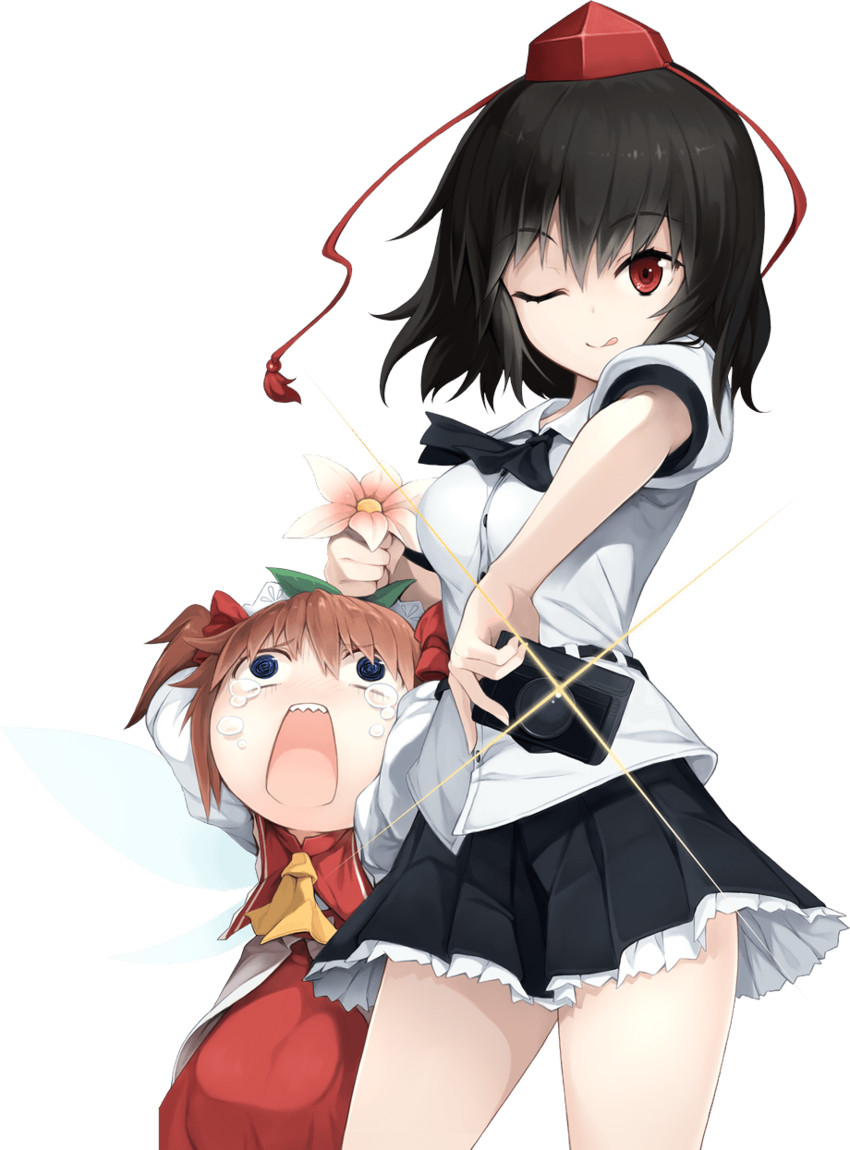 shameimaru aya and sunny milk (touhou) drawn by aqua-lia