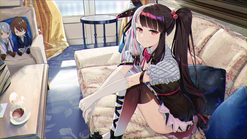 yorumi rena, hakase fuyuki, and kagami hayato (nijisanji) drawn by kerorira