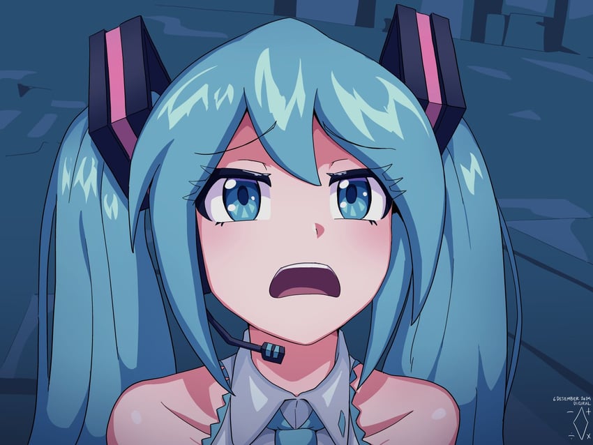 hatsune miku (vocaloid and 1 more) drawn by digiral