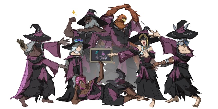 recluse, revenant, duchess, wylder, guardian, and 3 more (elden ring and 1 more) drawn by rileeart