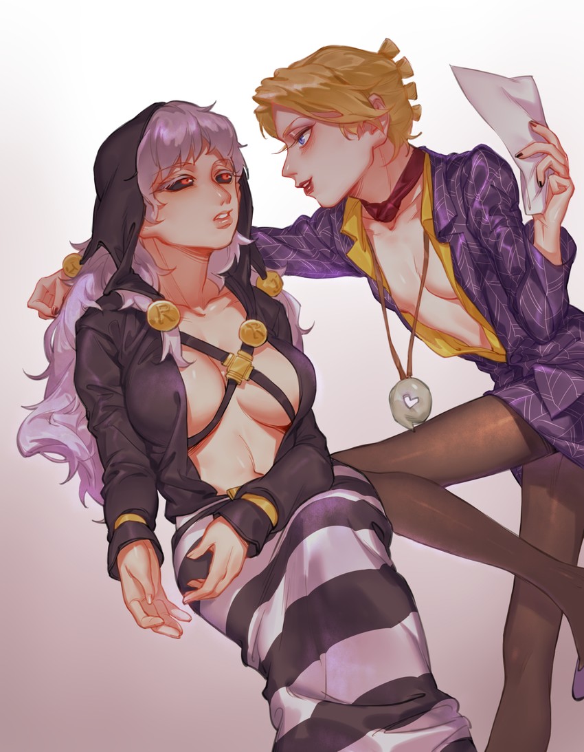 prosciutto and risotto nero (jojo no kimyou na bouken and 1 more) drawn by iroha741852963