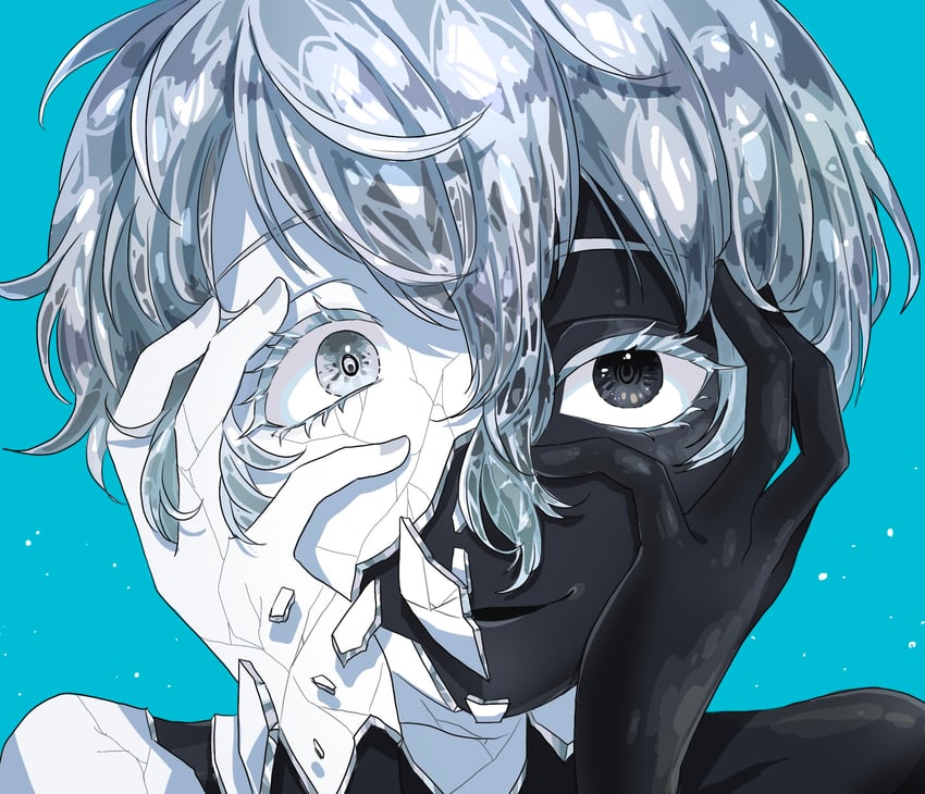 cairngorm and ghost quartz (houseki no kuni) drawn by yagi_hara