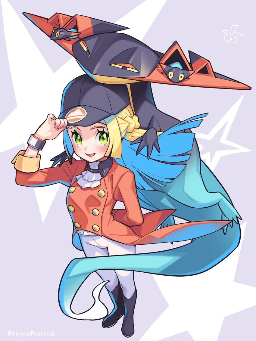 lillie, leon, dreepy, and dragapult (pokemon and 2 more) drawn by kinocopro