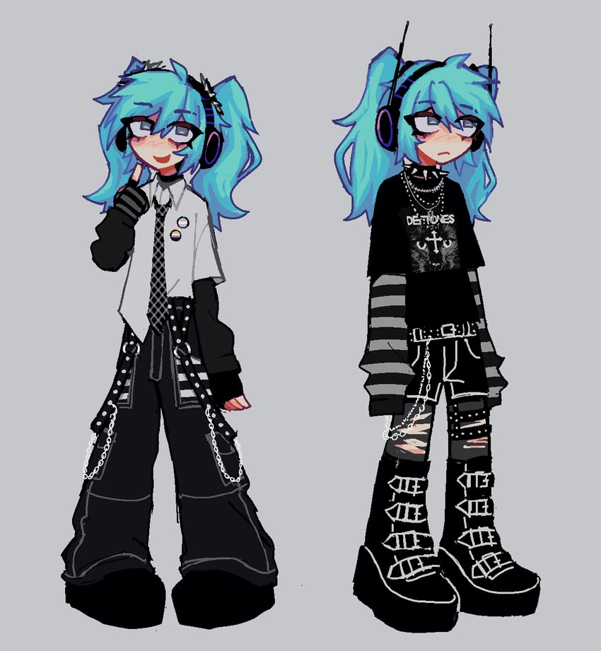hatsune miku (vocaloid and 1 more) drawn by kerpluvis