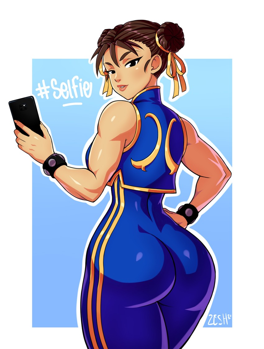 chun-li (street fighter and 1 more) drawn by zeshgolden