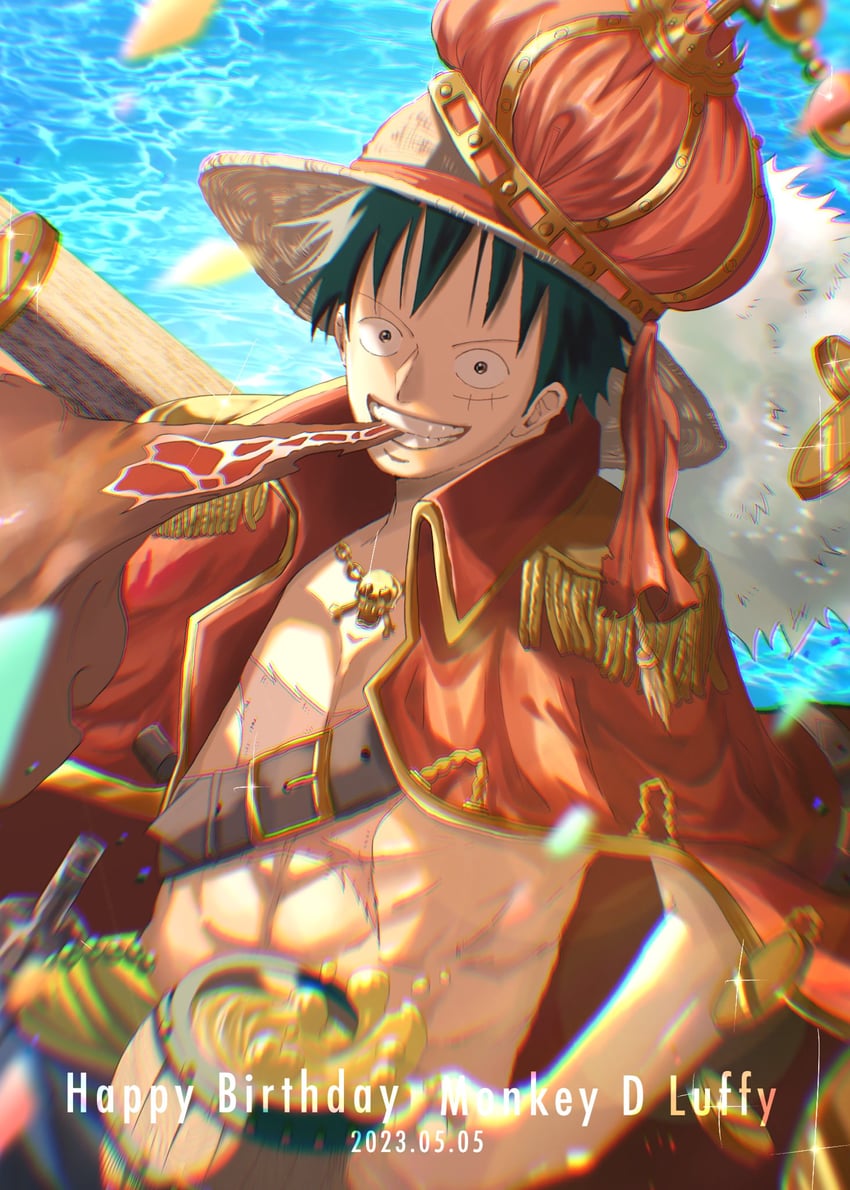 monkey d. luffy (one piece) drawn by suzu_(suzuran_piece)
