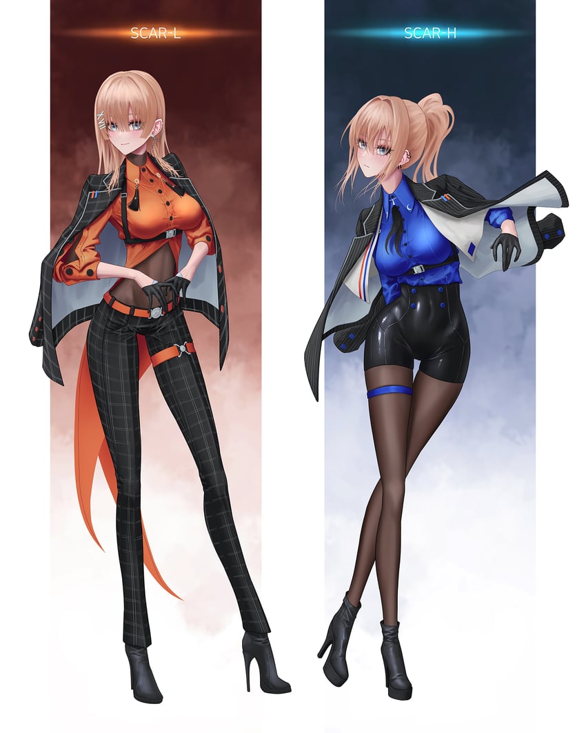 scar-h and scar-l (girls' frontline) drawn by dindsau