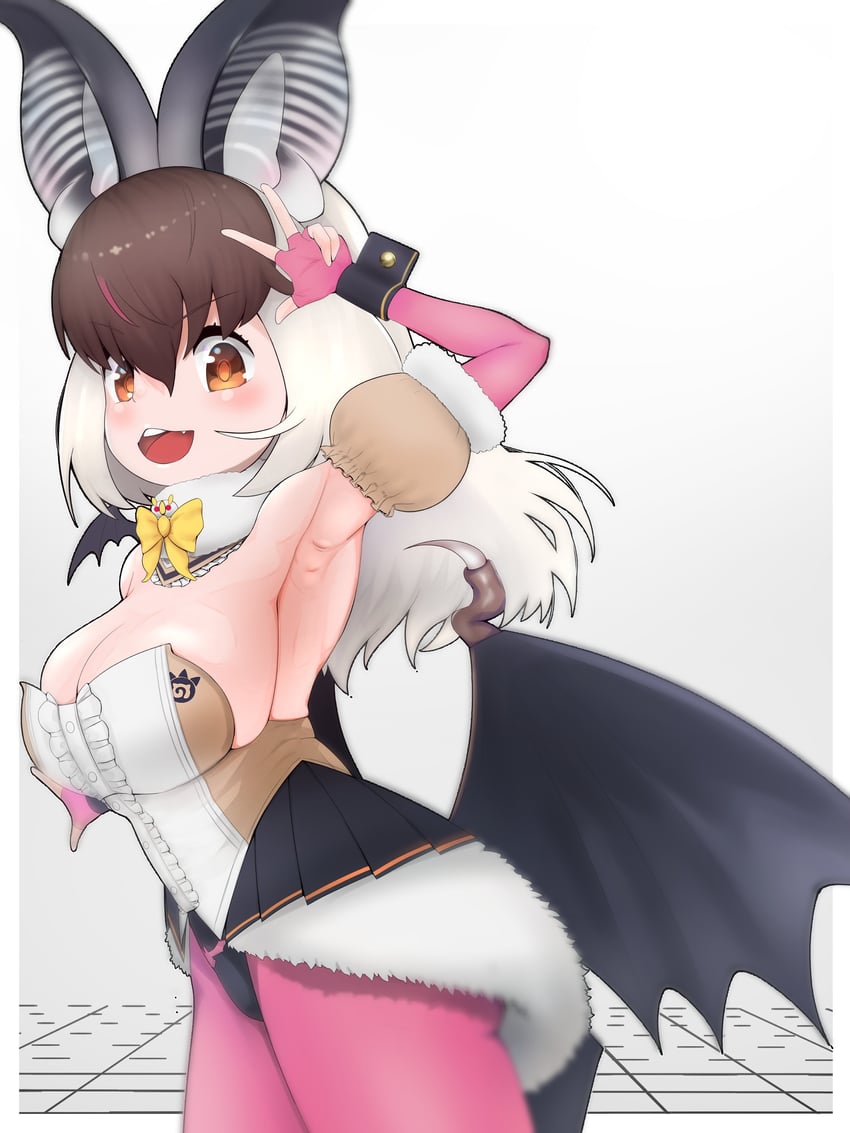 brown long-eared bat (kemono friends and 1 more) drawn by tmk_ilustman