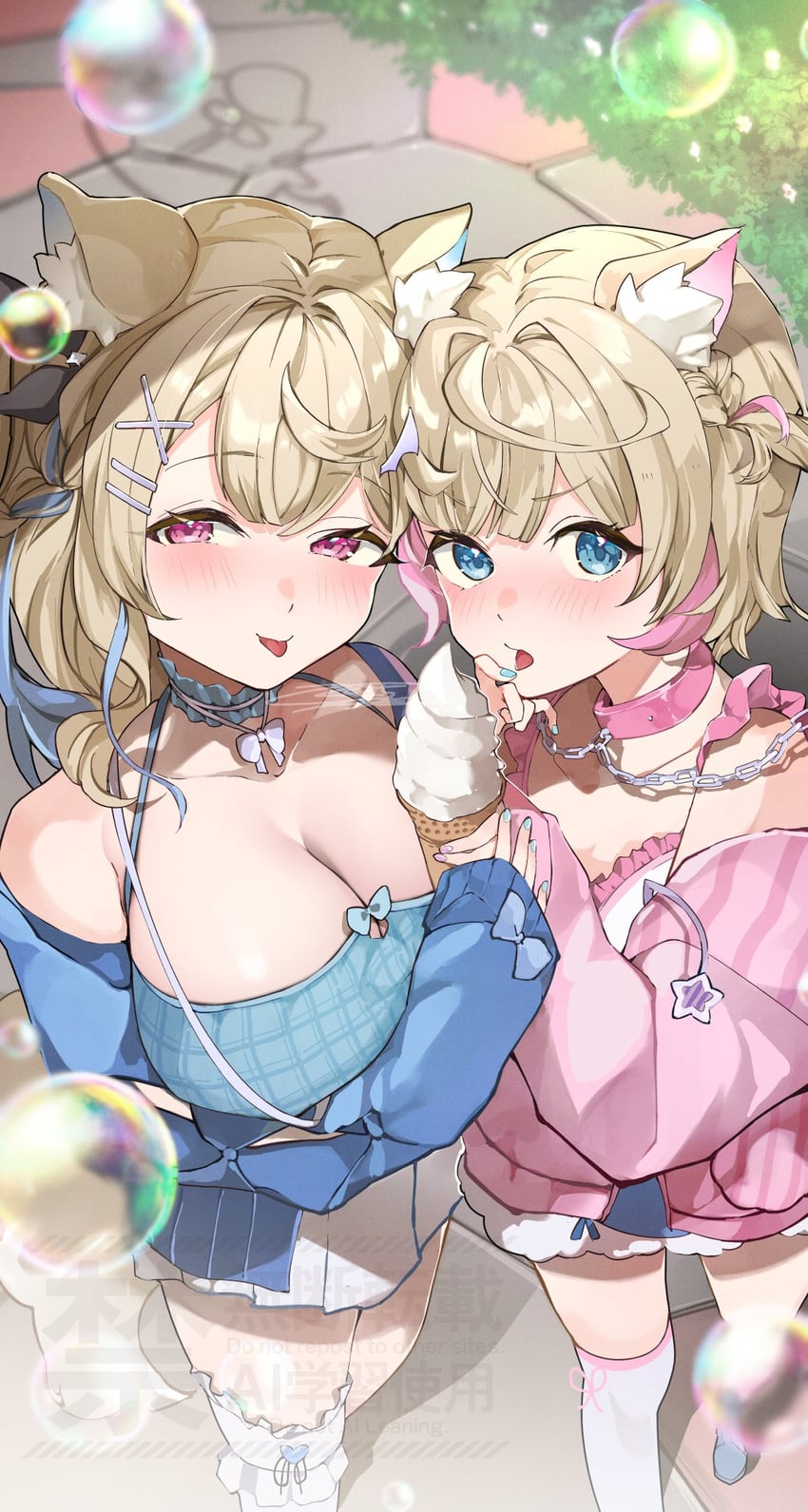 fuwawa abyssgard and mococo abyssgard (hololive and 1 more) drawn by nyas0123