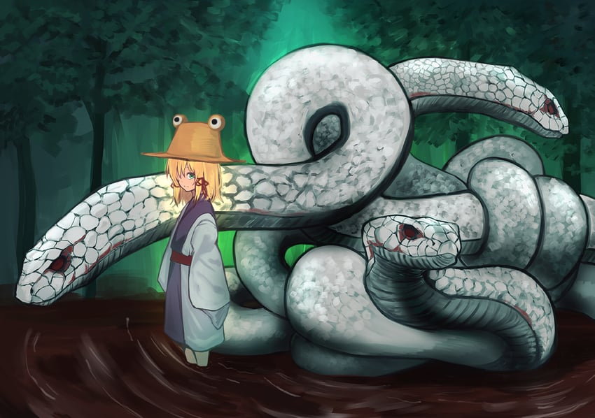 moriya suwako and mishaguji (touhou) drawn by sen_(daydream_53)