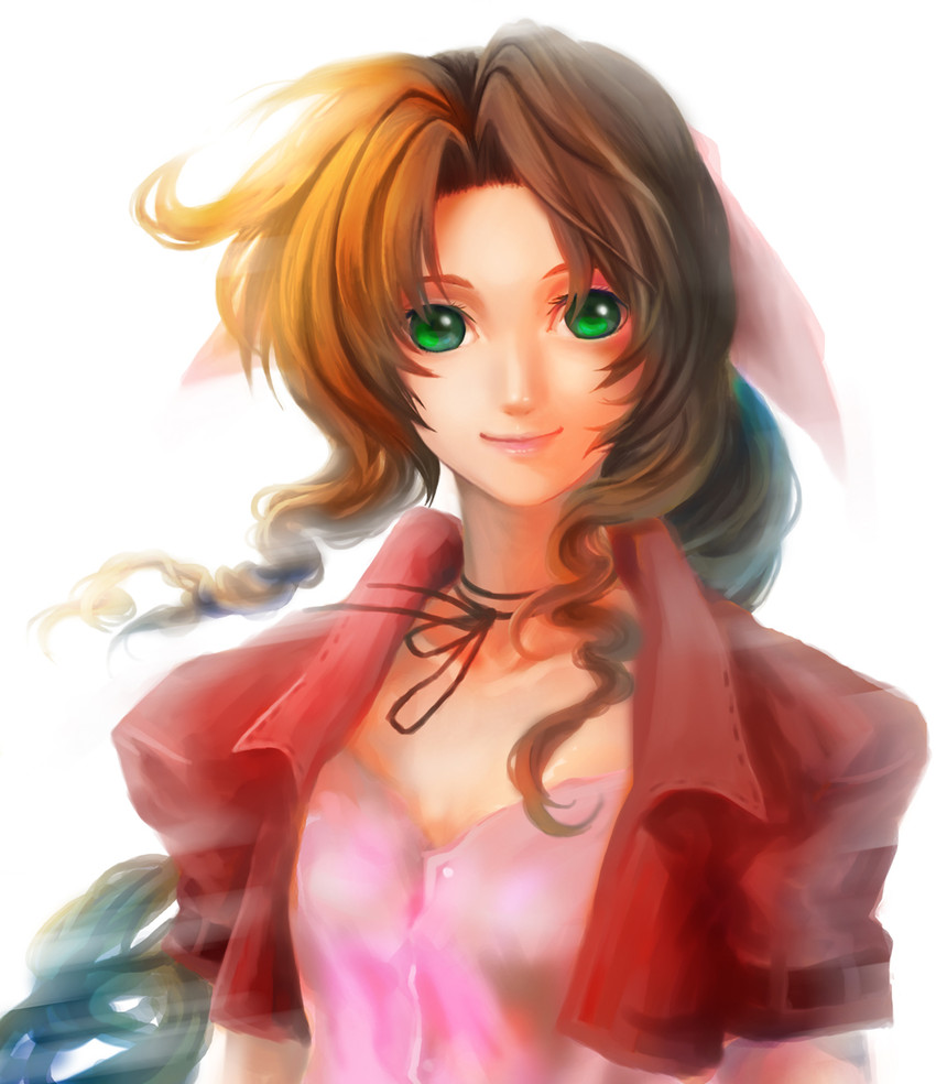 aerith gainsborough (final fantasy and 1 more) drawn by da_huang