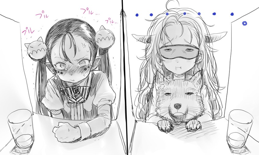 bosako and purple-haired loli (original) drawn by haguhagu_(rinjuu_circus)