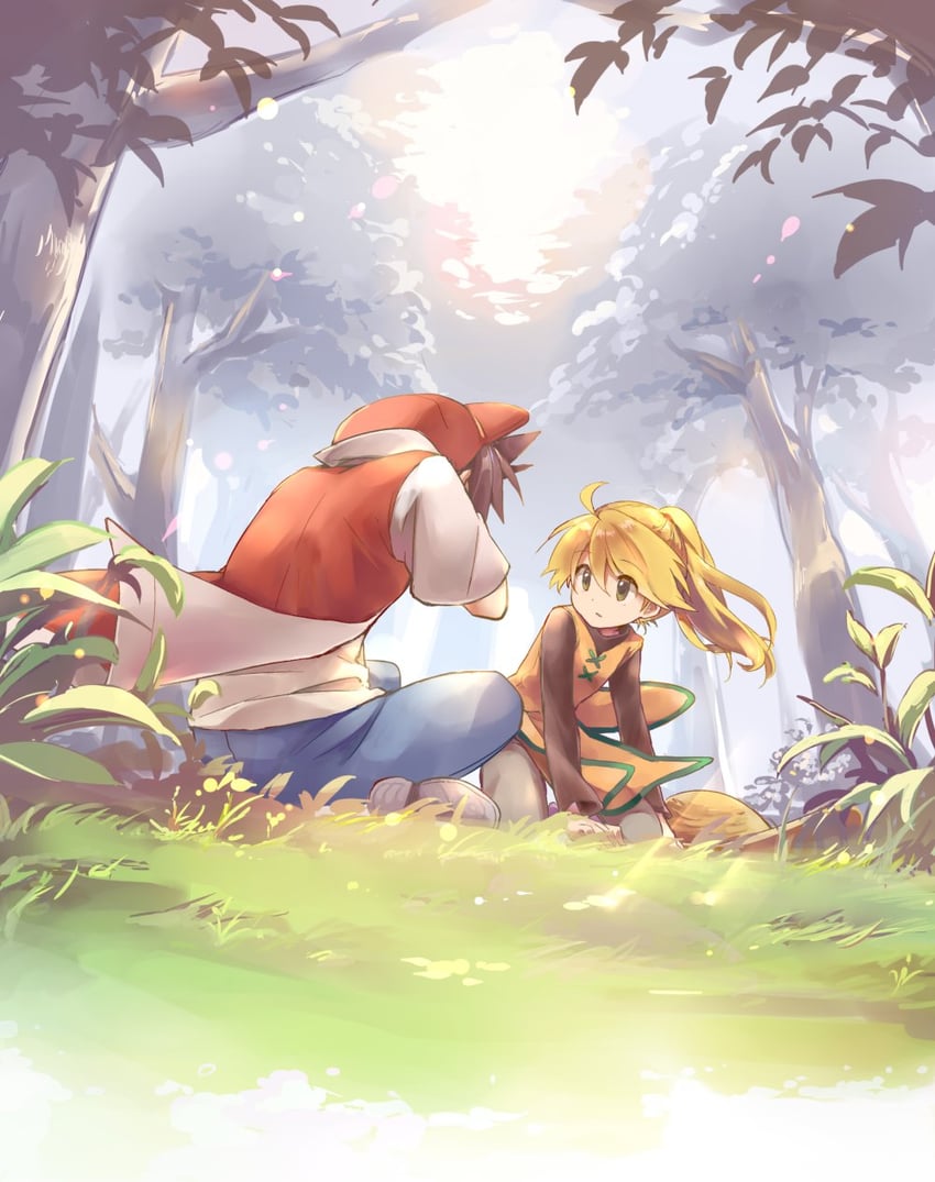 red and yellow (pokemon and 1 more) drawn by unagi_(kobucha_blaster)