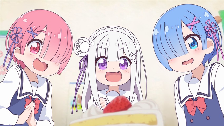 rem, emilia, ram, himesaka noa, shirosaki hana, and 1 more (re:zero kara hajimeru isekai seikatsu and 1 more) drawn by zuori