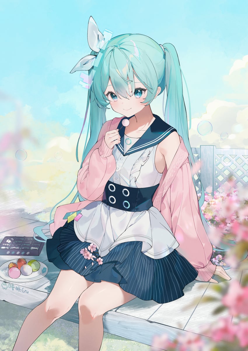 hatsune miku (blue archive and 1 more) drawn by eru_daydream