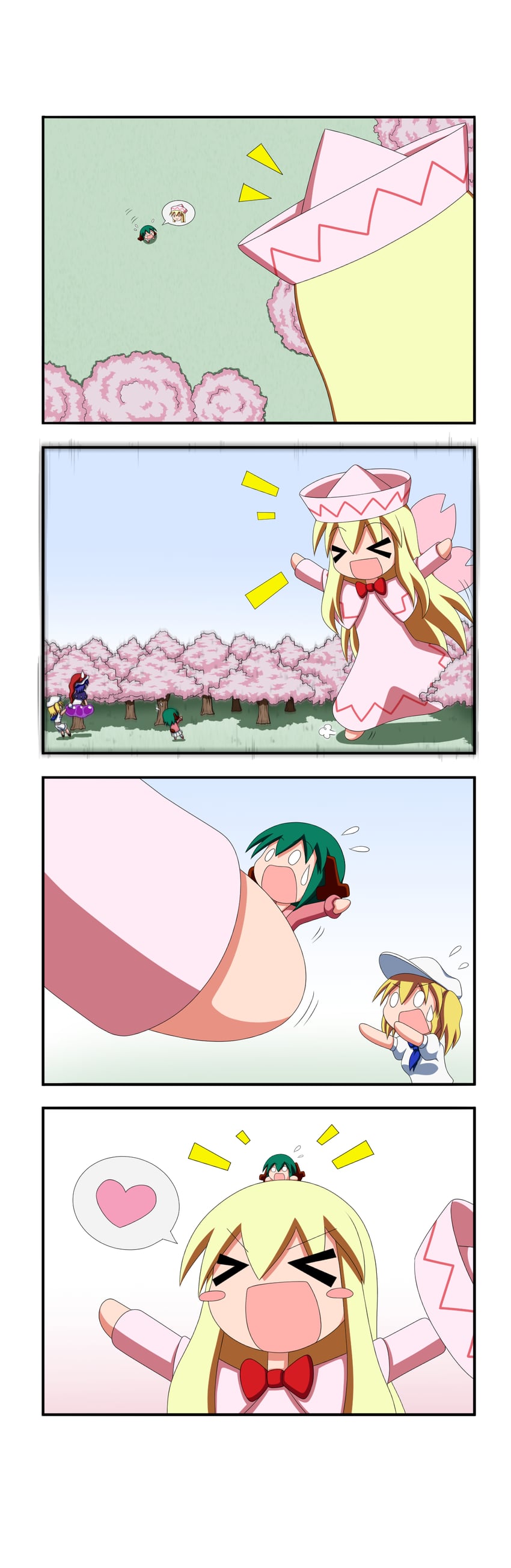 kasodani kyouko, lily white, doremy sweet, and kitashirakawa chiyuri (touhou) drawn by rakugaki-biyori