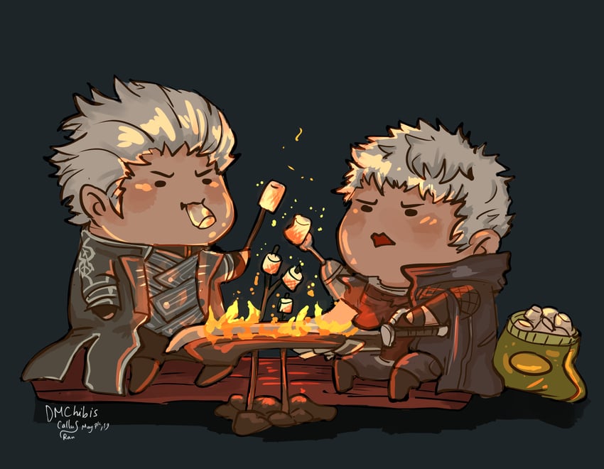 vergil and nero (devil may cry and 1 more) drawn by callus_ran