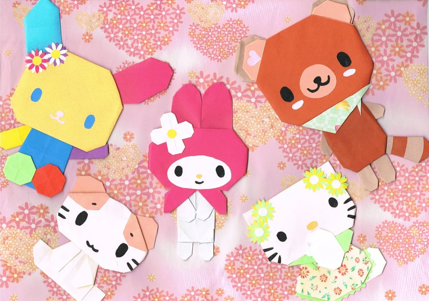 hello kitty, my melody, usahana, marshmallow mitaina fuwafuwa nyanko, and frappe (sanrio and 3 more) drawn by mashiyumaro