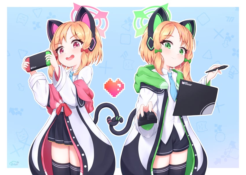 momoi and midori (blue archive) drawn by sorakumo