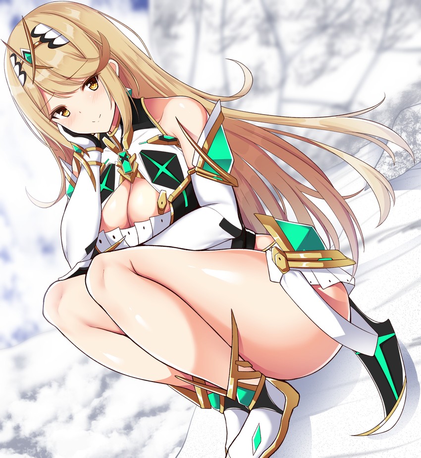 mythra (xenoblade chronicles and 1 more) drawn by noeomi