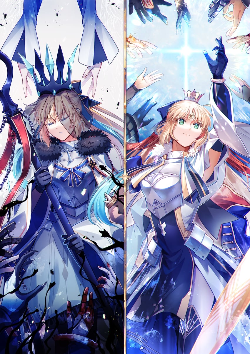 artoria pendragon, mash kyrielight, fujimaru ritsuka, emiya shirou, baobhan sith, and 13 more (fate and 1 more) drawn by yamano_udumi