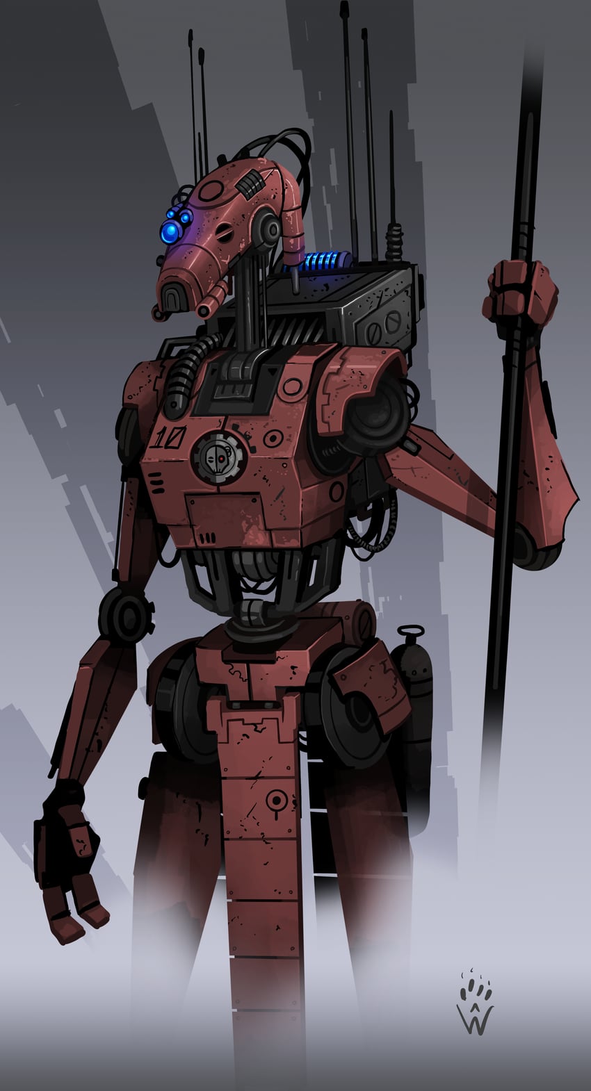 b1 battle droid (star wars and 1 more) drawn by wolfdawg_art