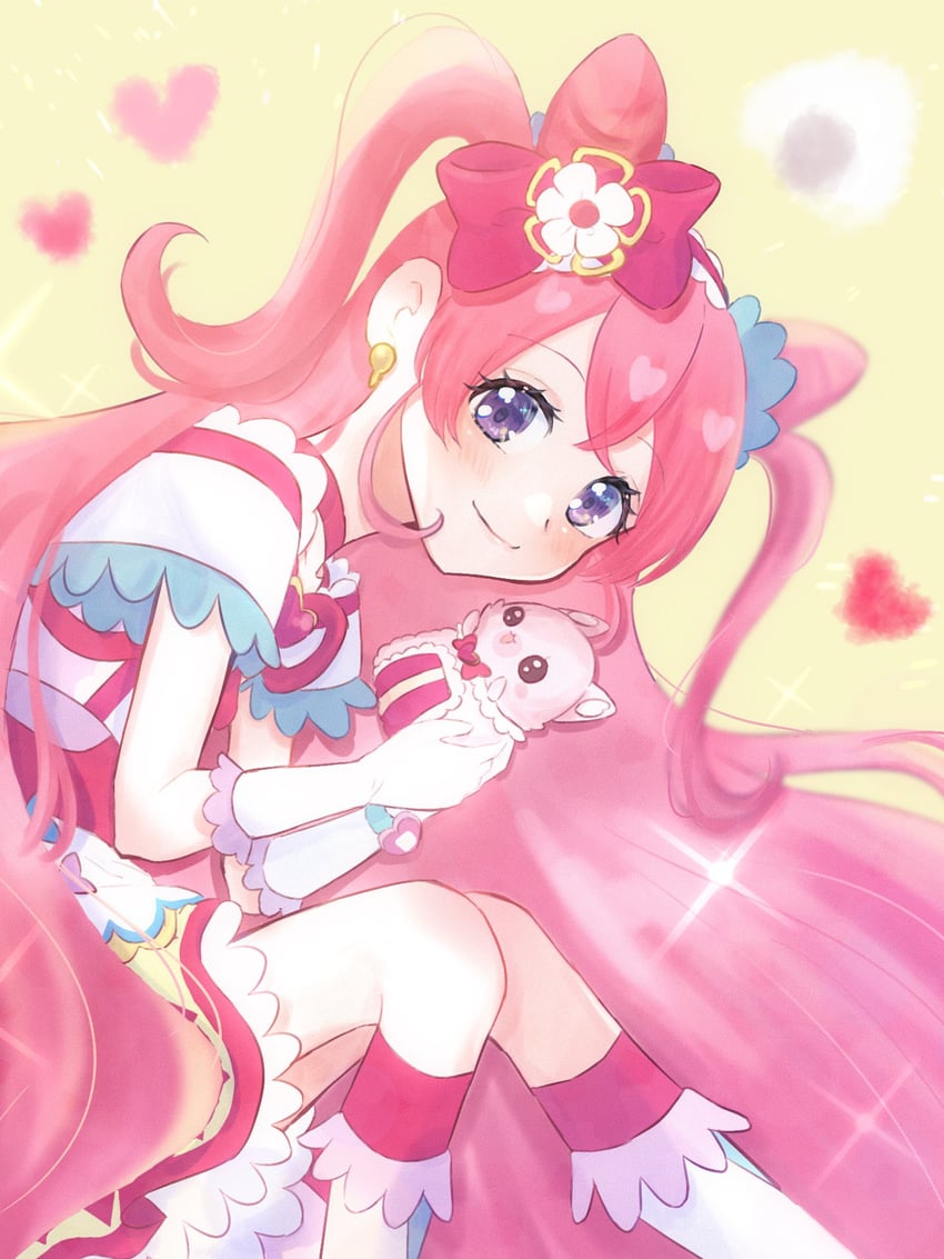 nagomi yui, cure precious, and kome-kome (precure and 1 more) drawn by shigen_pr