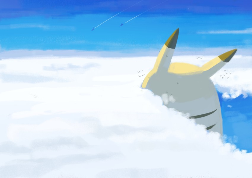 pikachu and gigantamax pikachu (pokemon and 1 more) drawn by bigglyboof