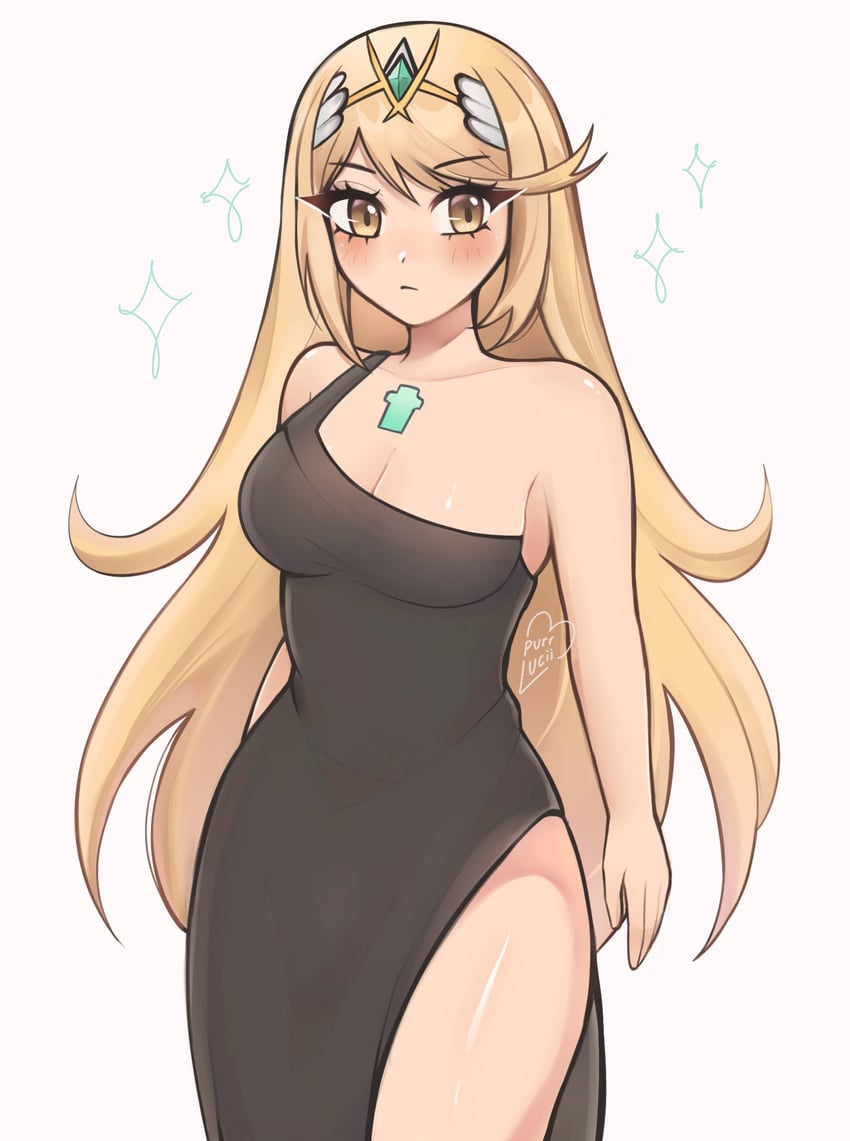 mythra (xenoblade chronicles and 1 more) drawn by luci_(purrlucii)