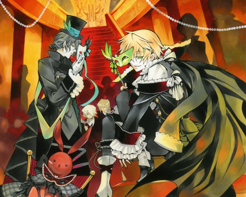 oz vessalius, xerxes break, gilbert nightray, and vincent nightray (pandora hearts) drawn by mochizuki_jun