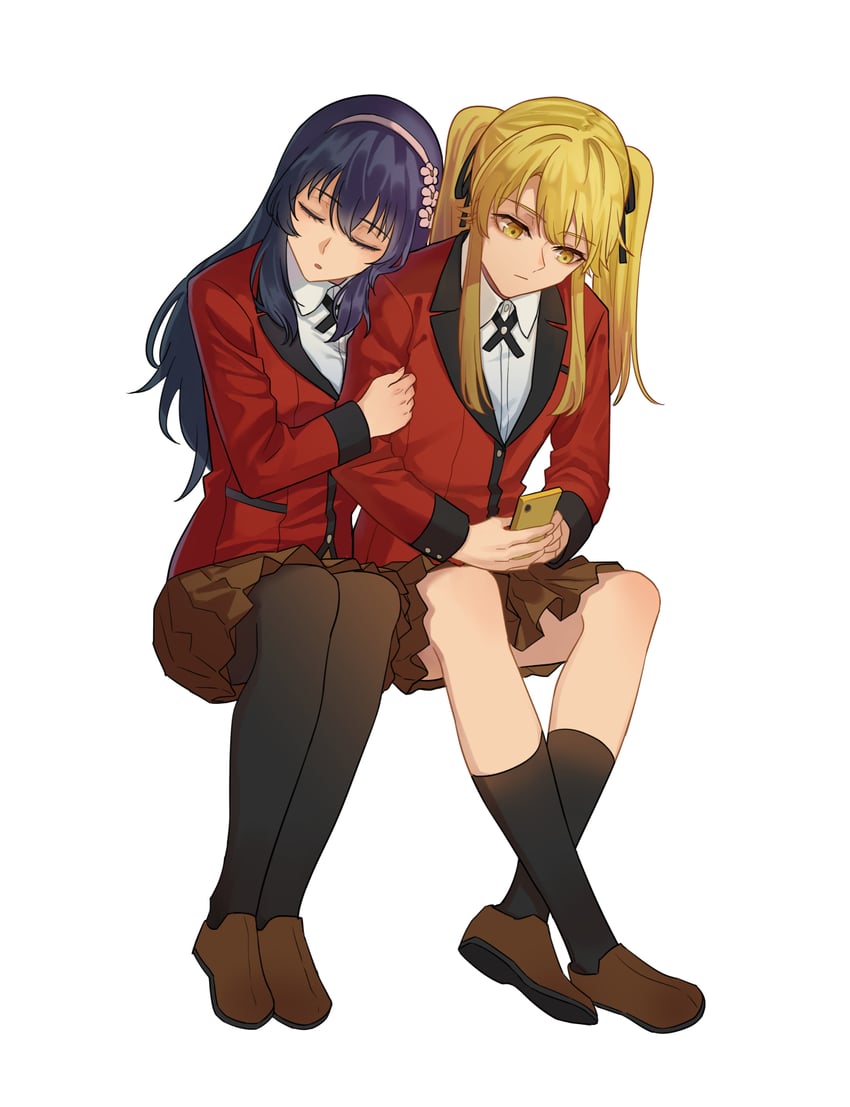 saotome mary and hanatemari tsuzura (kakegurui) drawn by uranium_(a3uki)
